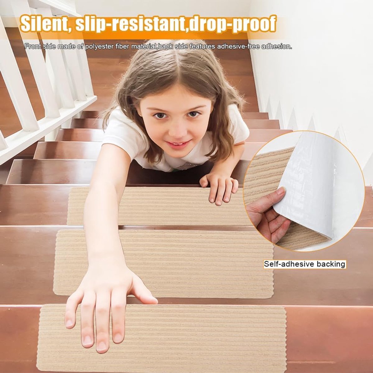 Trapmatten set van 15 - 55 x 22 cm - Antislip - Zelfklevend - Ideaal voor kinderen en honden - ShopVlot