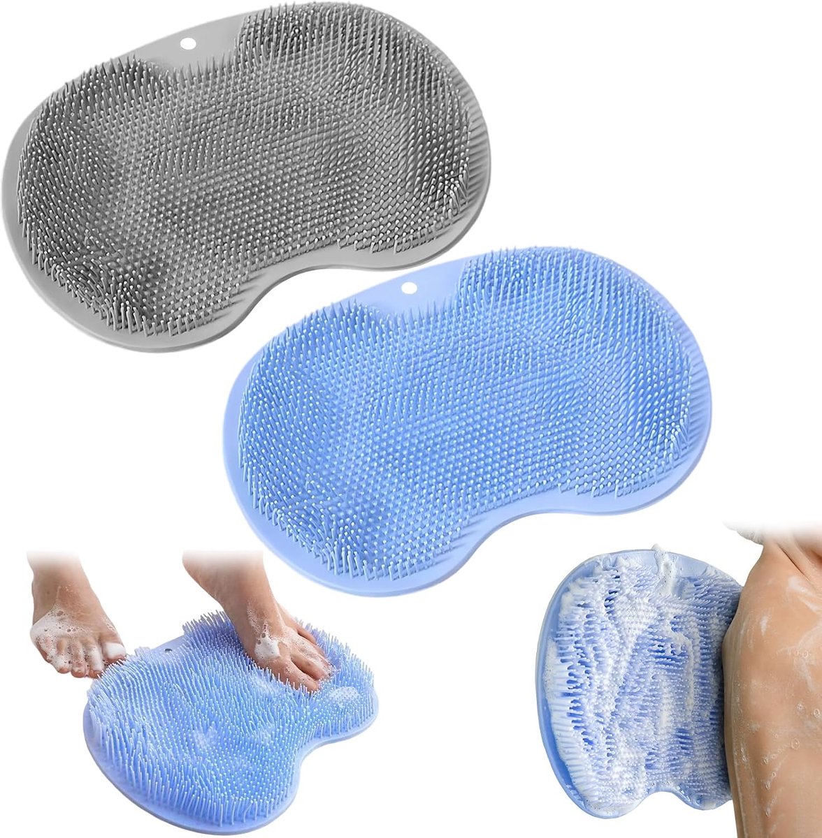 Voetreiniger met Siliconen Borstels - Douche Voetwasmat - Non-Slip Massager - Voor Schone en Zachte Voeten - ShopVlot
