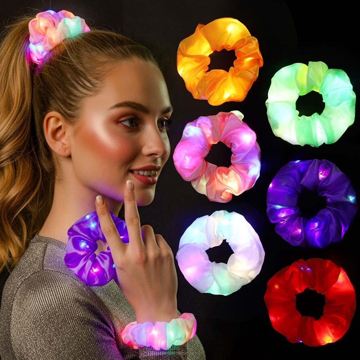IYOU Roze haarelastiekjes voor dames (6 stuks) - ShopVlot