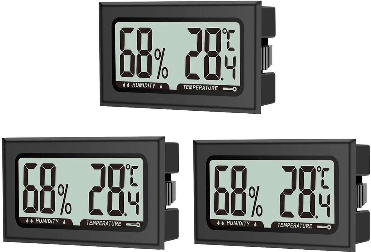 SnelShoppen - Digitale Hygrometer Thermometer - Mini Temperatuur Meter voor Binnen - Nauwkeurig en Betrouwbaar - Perfect voor Kantoor, Woonkamer, Slaa