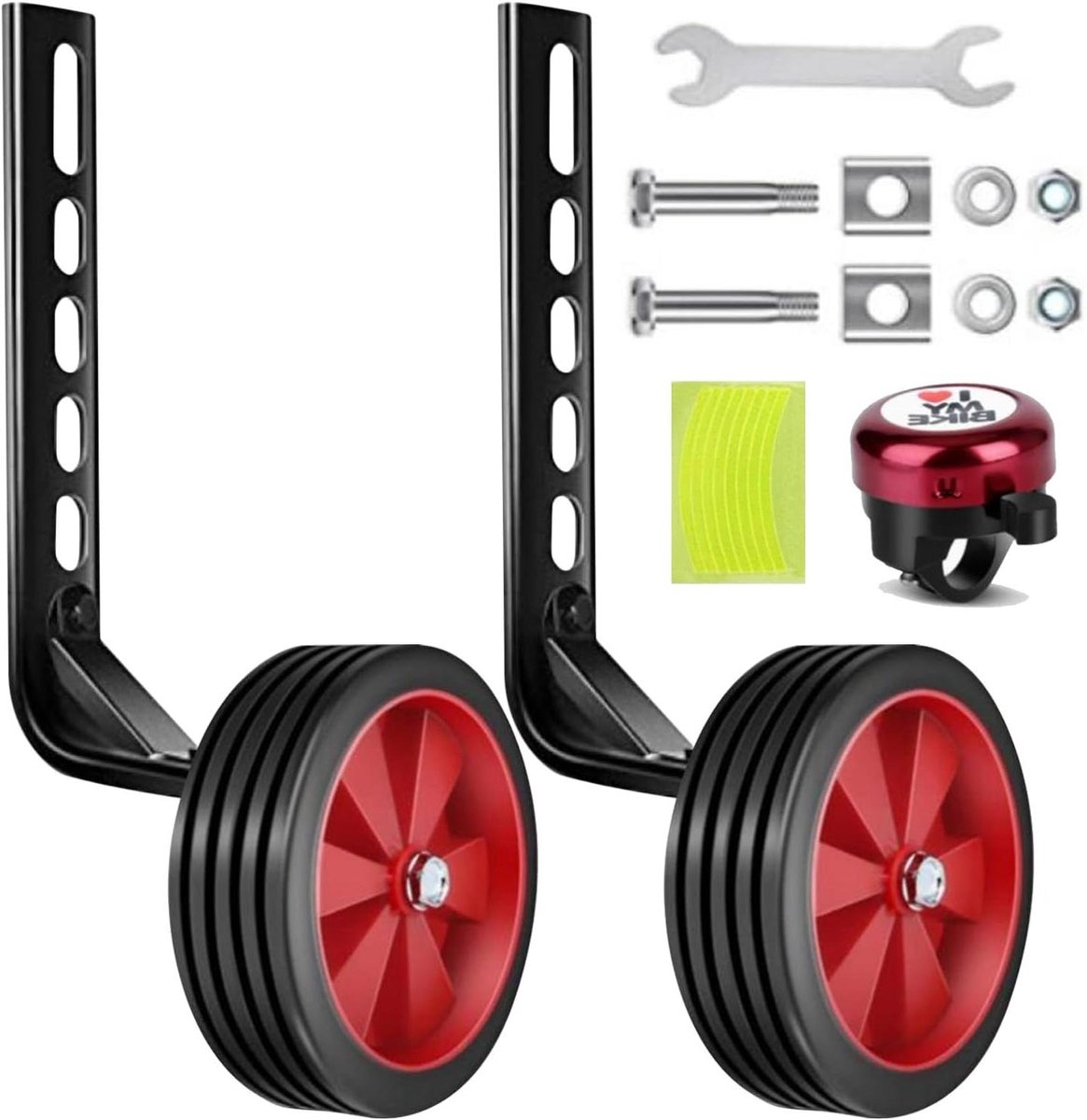 Fiets Steunwielen Trainingwielen Kinderfiets Kinderen Leren Fietsen Verstelbare Stabiliteit 12-20 inch Rood