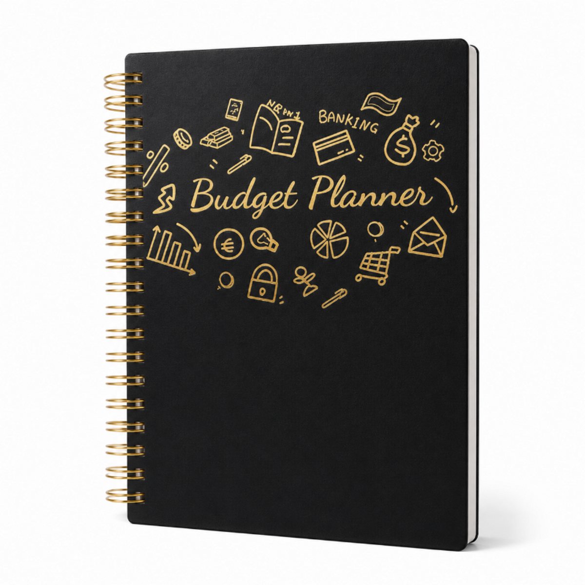 Bobypet - Budget Planner A5 - Ongedateerd Huishoudboekje & Financiële Planner met Uitgaven Tracker - Spaar & Schulden Beheer Journal voor Gezinnen & Vrouwen - zwart