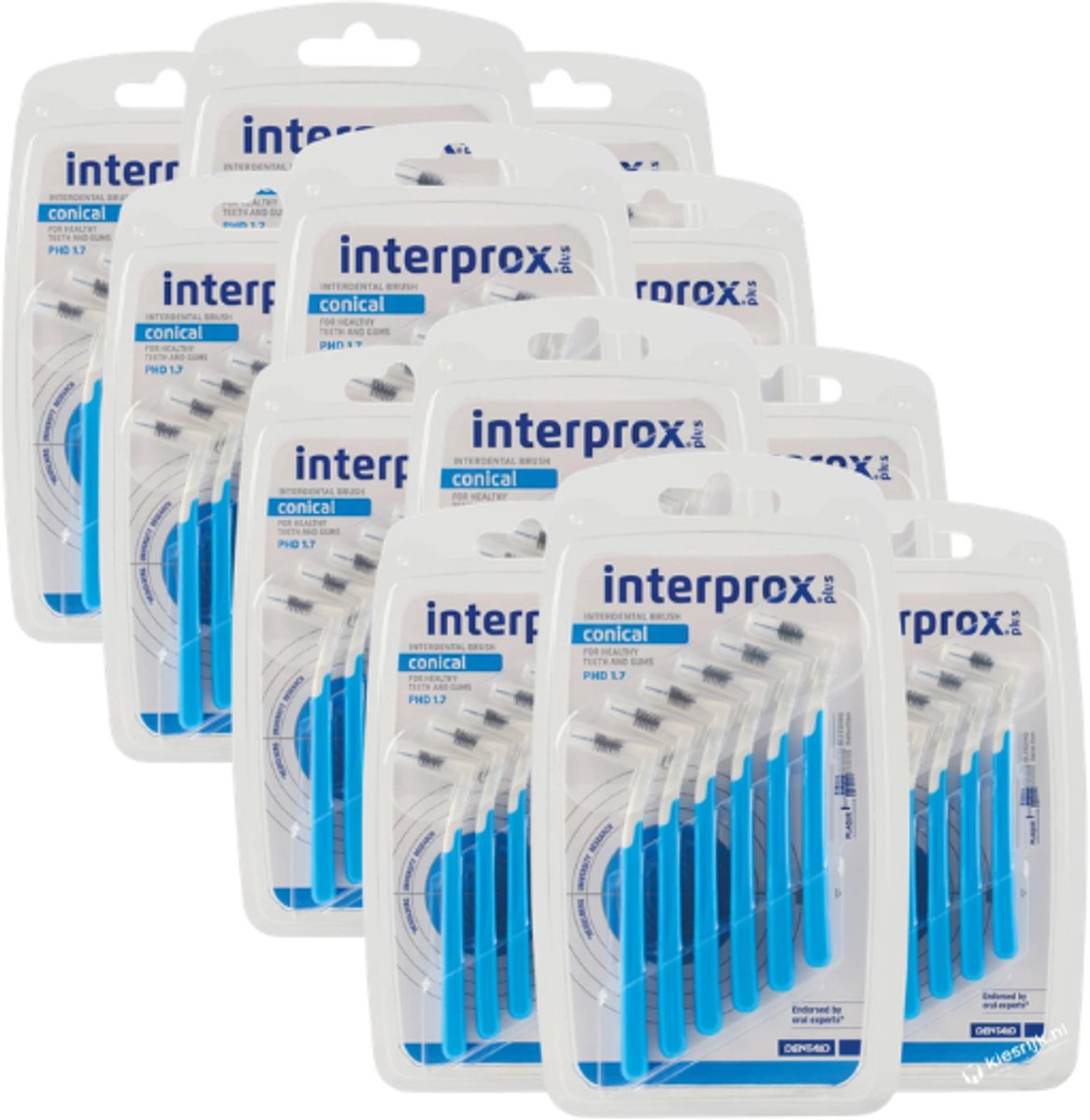 12x Interprox Plus Conical PHD 1.7 Blauw - 6 stuks