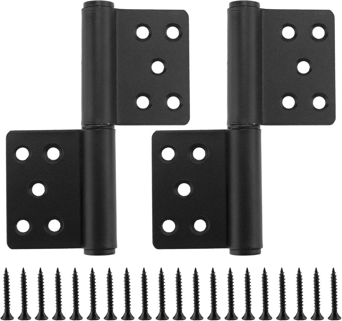 SnelShoppen - Pack van 2 RVS Deurscharnieren 132 x 58 mm, Vlagscharnieren, Roestvrij Staal, Vouwbaar, Verwijderbaar, Voor Kasten en Tuindeuren, Inclus