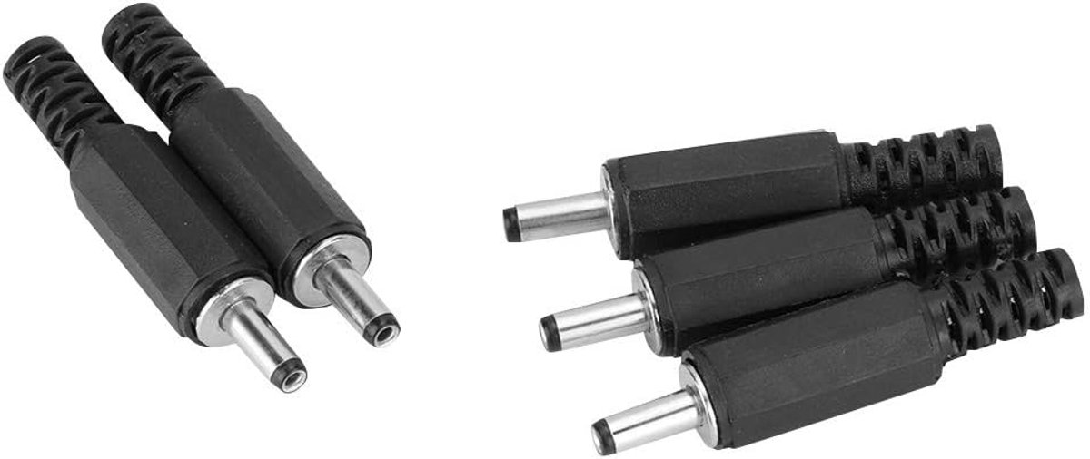 SnelShoppen - DC Voedingsconnector 3.5mm Male Barrel 5 Stuks 1.3mm x 3.5mm Coaxiale Adapter voor HiFi Apparaten en Stereo Koptelefoons