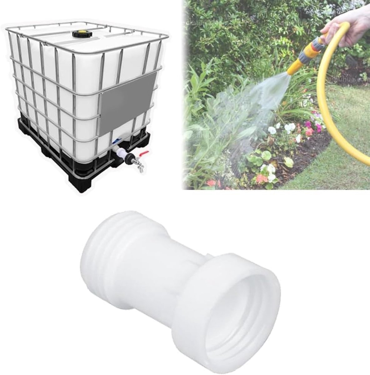 IBC Container Accessories, Spacer, Straight, S60 x 6, Coarse Thread, IBC Extension Spacer, Adapter with PVC Seal for - ShopVlot