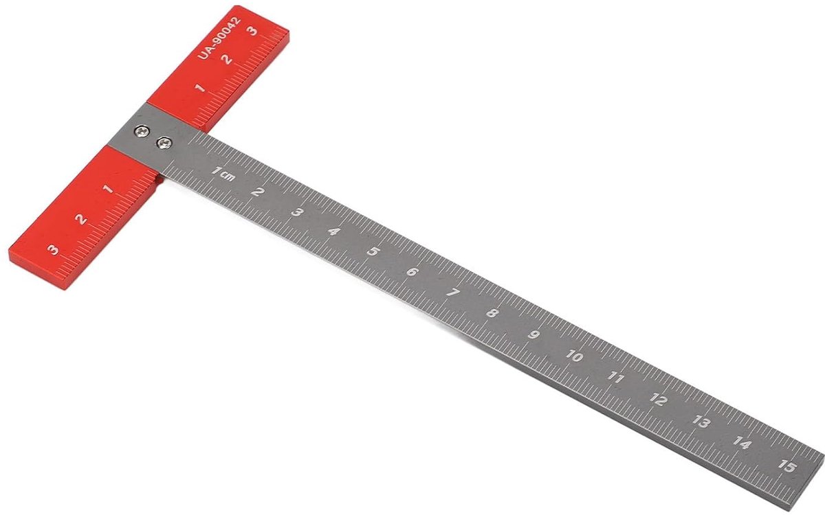 SnelShoppen - T-vormige Houten Ruiter voor Houtbewerking Aluminium Legering Nauwkeurige Schaal Multifunctioneel Draagbaar
