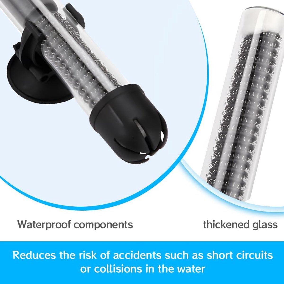 SnelShoppen - Aquarium Heater 25W voor 20L-30L Aquariums, Verstelbare Temperatuur, Suction Cups en 3 Thermometer Stickers voor Optimale Waterwarmte