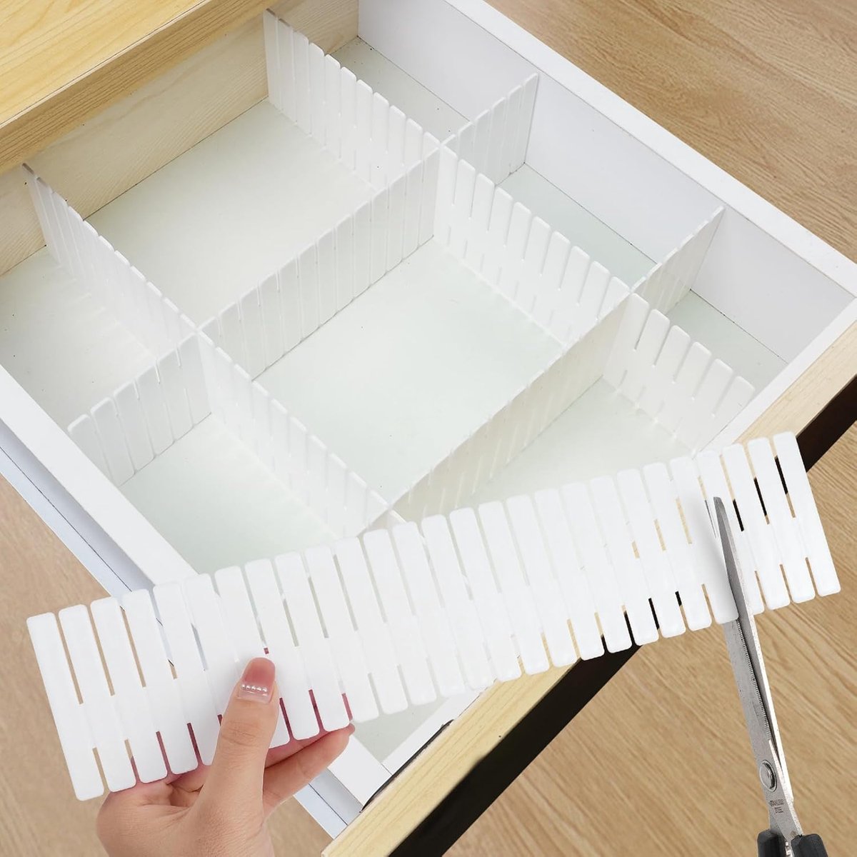 SnelShoppen - 16-delige Lade Organizer - Verstelbare Lade Scheiders voor Ondergoed, Sokken, Cosmetica, Kantoorbenodigdheden, Keukenopslag - Hoogwaardi