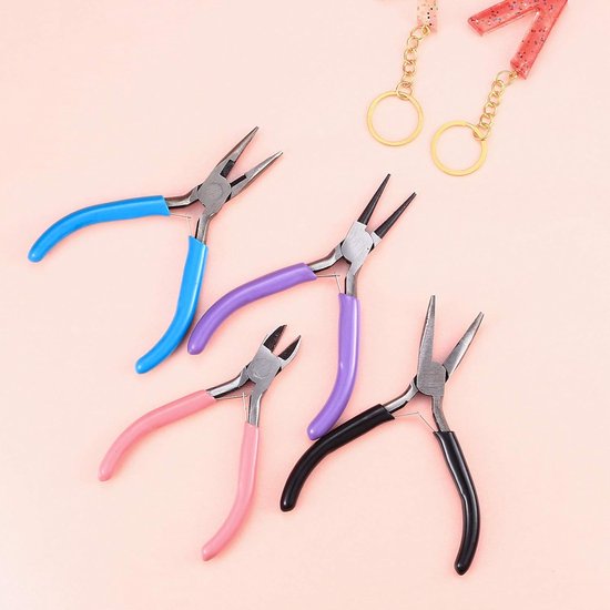 Set van 4 Pliers voor Beading en Sieradenreparatie - Naaldtangen, Kettingtangen en Draadknipper voor Creatieve Klussen — afbeelding 5