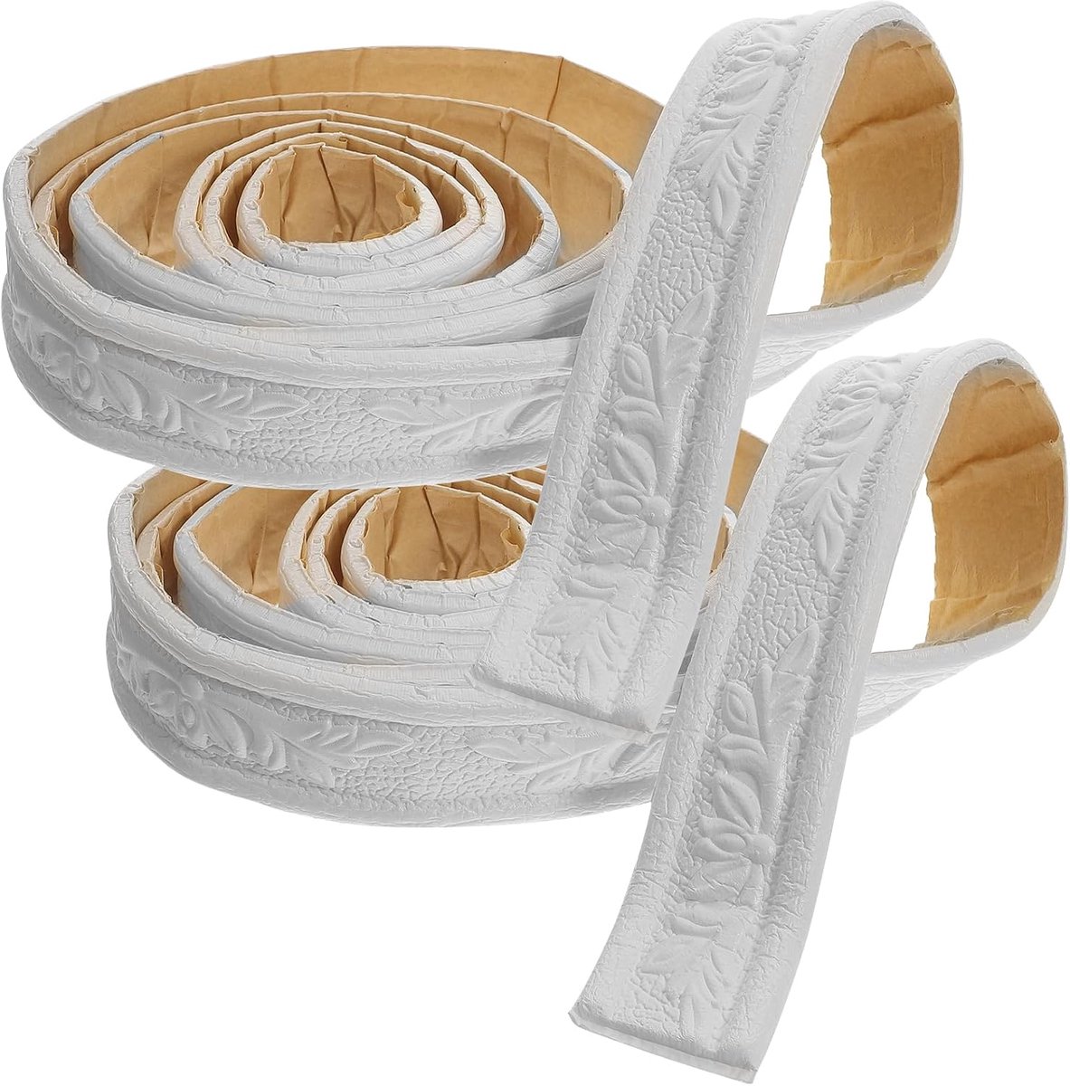 SnelShoppen - 4 Rollen 3D Decoratieve Stickers Wandlijnen Behangrand Peel en Stick Zelfklevende Flexibele Foamstrip voor Thuis Kantoor Hotel