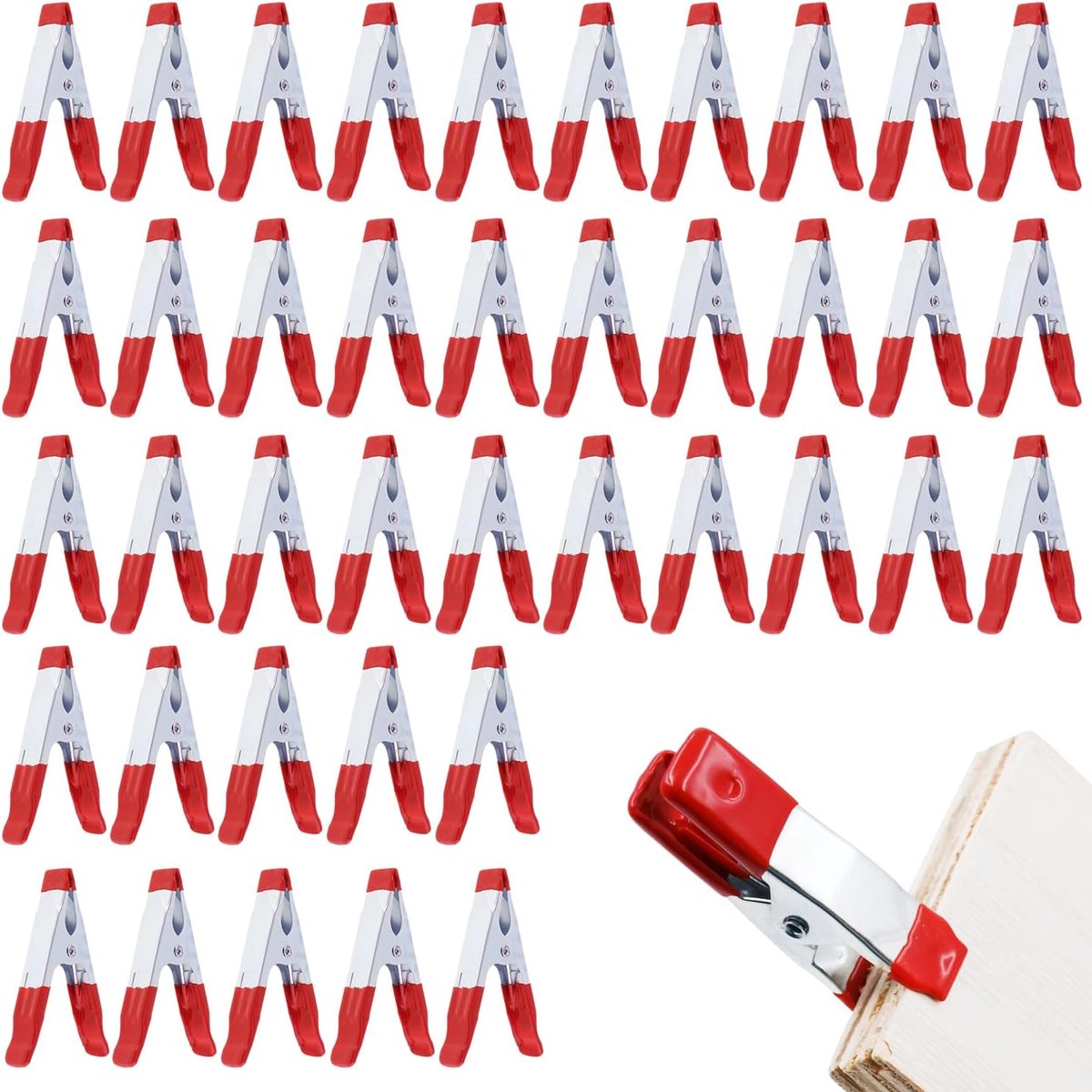40pcs 5cm Long Metal Spring Clips, Heavy Duty Small Spring Clamp, Tent Clips with Rubber Tips for Photography - ShopVlot