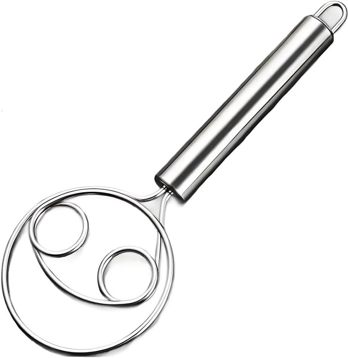 Stainless steel dough whisk for bread and pizza, professional bakery accessories with ergonomic handle (dishwasher - ShopVlot