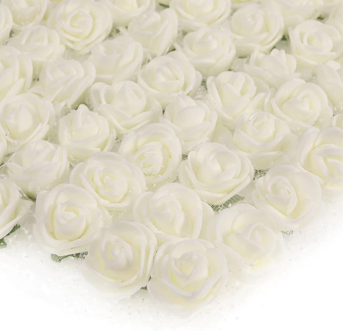 Kunstbloemen om te knutselen, 144 stuks kleine kunstbloemen, mini kunstrozen, bloemen voor bruiloft, bruid, haarspelden, hoofdbanden, decoratie, accessoires, maken, doe-het-zelf, 2,5 cm