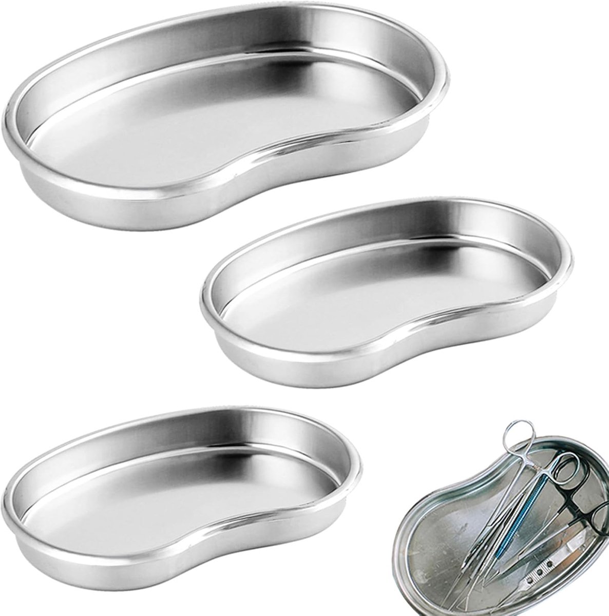 3 Pcs Tool Plate Stainless Steel Laboratory Tray Dental Laboratory Tools Storage - ShopVlot