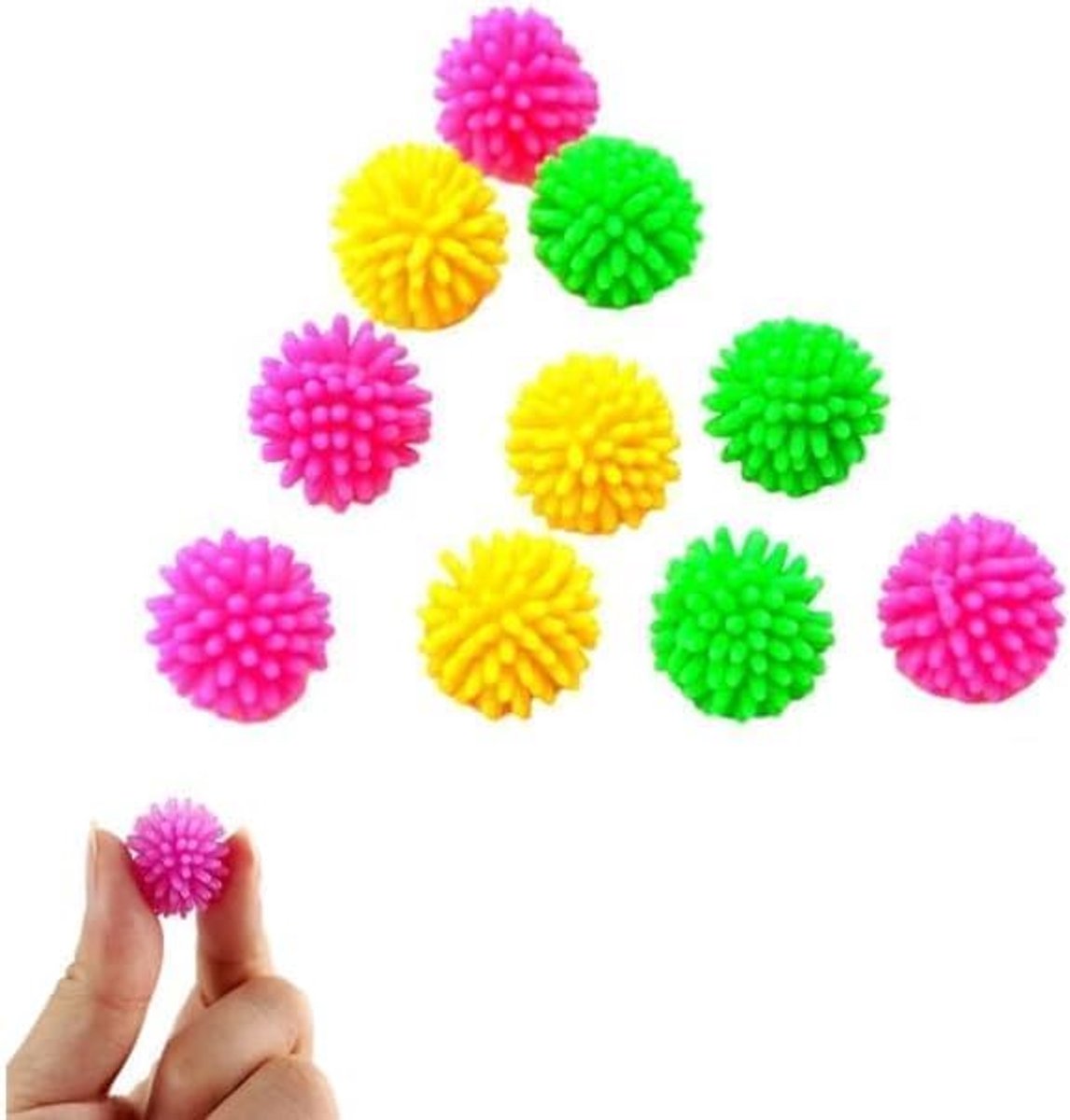 SnelShoppen - Set van 10 Massageballen voor Reflexzones 2.5 cm - Multi-kleurige Acupressuurballen met Stekels voor Fysiotherapie, Handrevalidatie en S