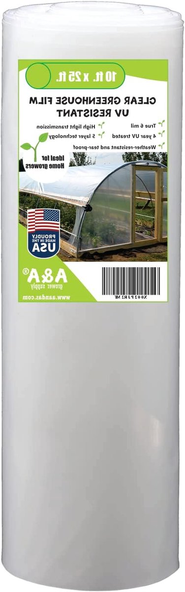 Kas Plastic Film - Kweekkas Folie - Planten Beschermen - UV-bestendig 4 Jaar - 10ft x 25ft - Transparant
