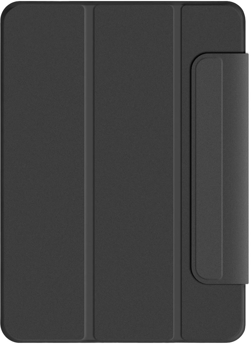 Pomologic BookCover Hoes – Geschikt voor iPad Air 13 (M2-M4) – Gemaakt van zacht TPU – 360˚ bescherming – Met magnetische flap - Zwart