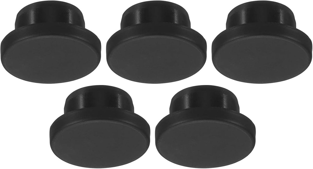 TOP-VIGOR Silicone Rubber Hole Plug 20mm Diameter Soft Flexible Stopper for 19mm Hole Black 5 Pieces - ShopVlot