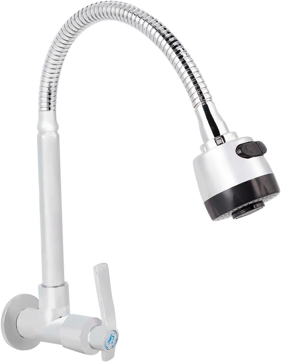 G1/2 Inch Kitchen Faucet, 360 Degree Rotatable Flexible Sink Fixture, High Arc, High Pressure, Kitchen Faucet - ShopVlot