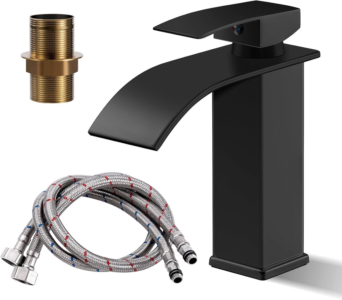 Faucet Mixer Tap Basin Bathroom Faucet Stainless Steel Water Conomy & Anti-Splashing Single Hole Mixer Tap with Hot - ShopVlot
