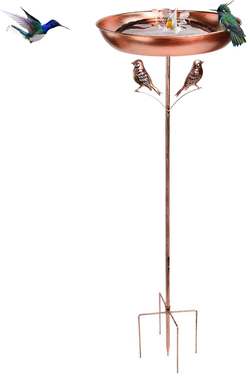SnelShoppen - Buiten Vogelhuisje met 5-punts Stalen Frame, Verstelbare Hoogte 50-82 cm, Roestvrij en Duurzaam, Voor Tuin, Balkon of Park, Ideaal voor