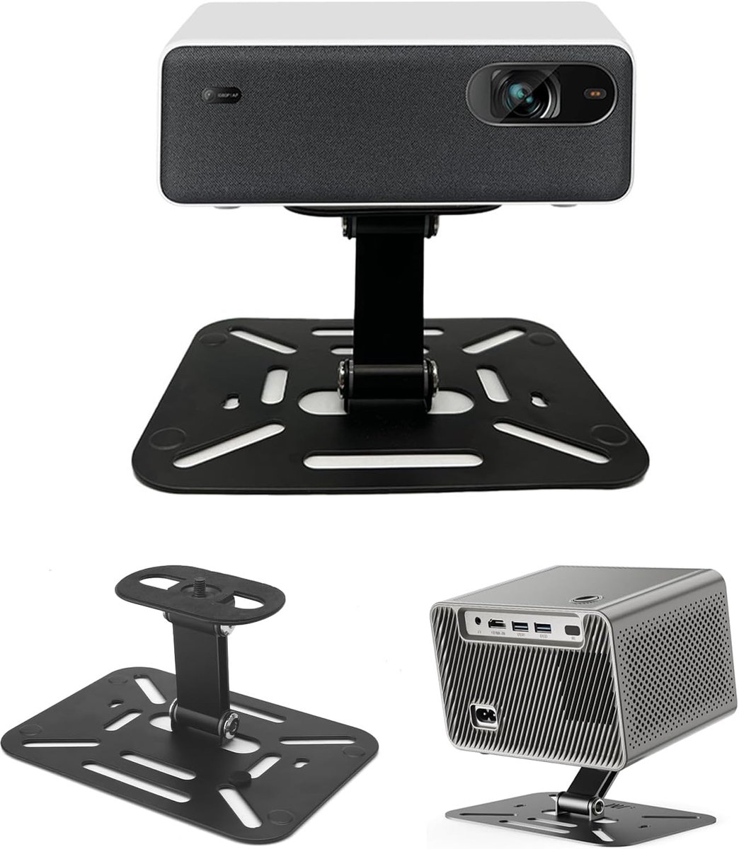 SnelShoppen - Projector Stand Projector Stand, Tripod Houder, 360° Draaiend, Beamer Statief voor Projector, Wand Plafond Bevestiging, Zwart