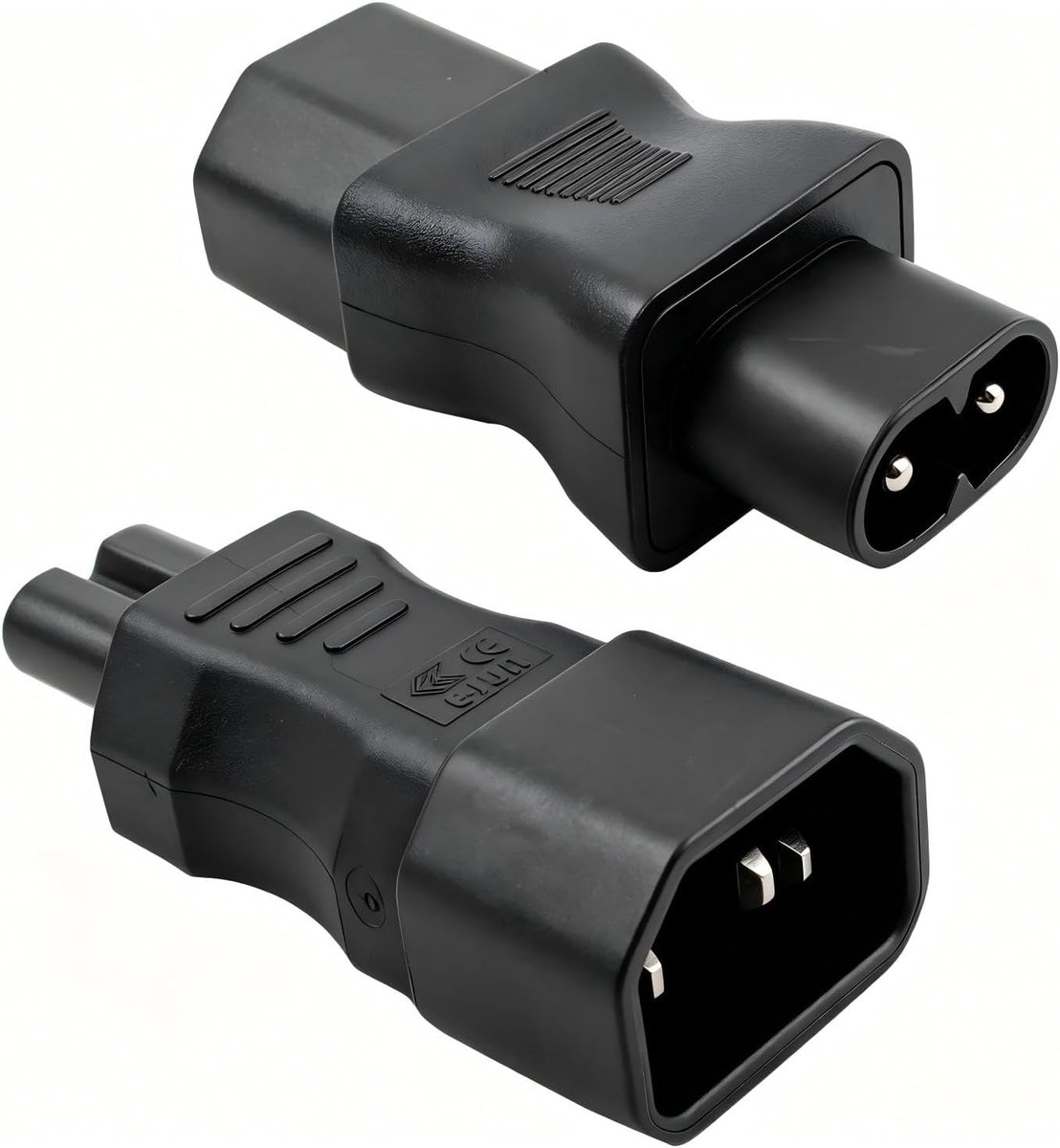 SnelShoppen - 2pcs IEC 320 C14/C13 naar C8/C7 Voedingsadapter 3 Pin naar 2 Pin Stekker AC 250V 10A Converter voor Meerdere Apparaten
