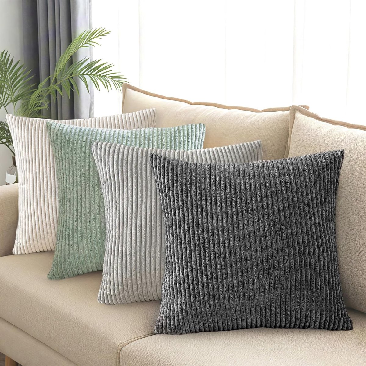 SnelShoppen - Zachte Decoratieve Kussens 40 x 40 cm - Set van 4 Kleurrijke Kussens - Ideaal voor Woonkamer, Slaapkamer en Tuin - Perfect voor Feestjes