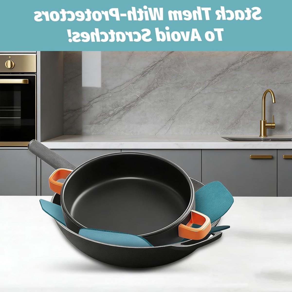 Set van 6 Vilt Potbeschermers in 3 Maten (15/20/25 cm) - Antislip Warmte-isolatie Mat voor Pannen, Potten en Schalen - Ideaal voor Keuken en Tafelbescherming