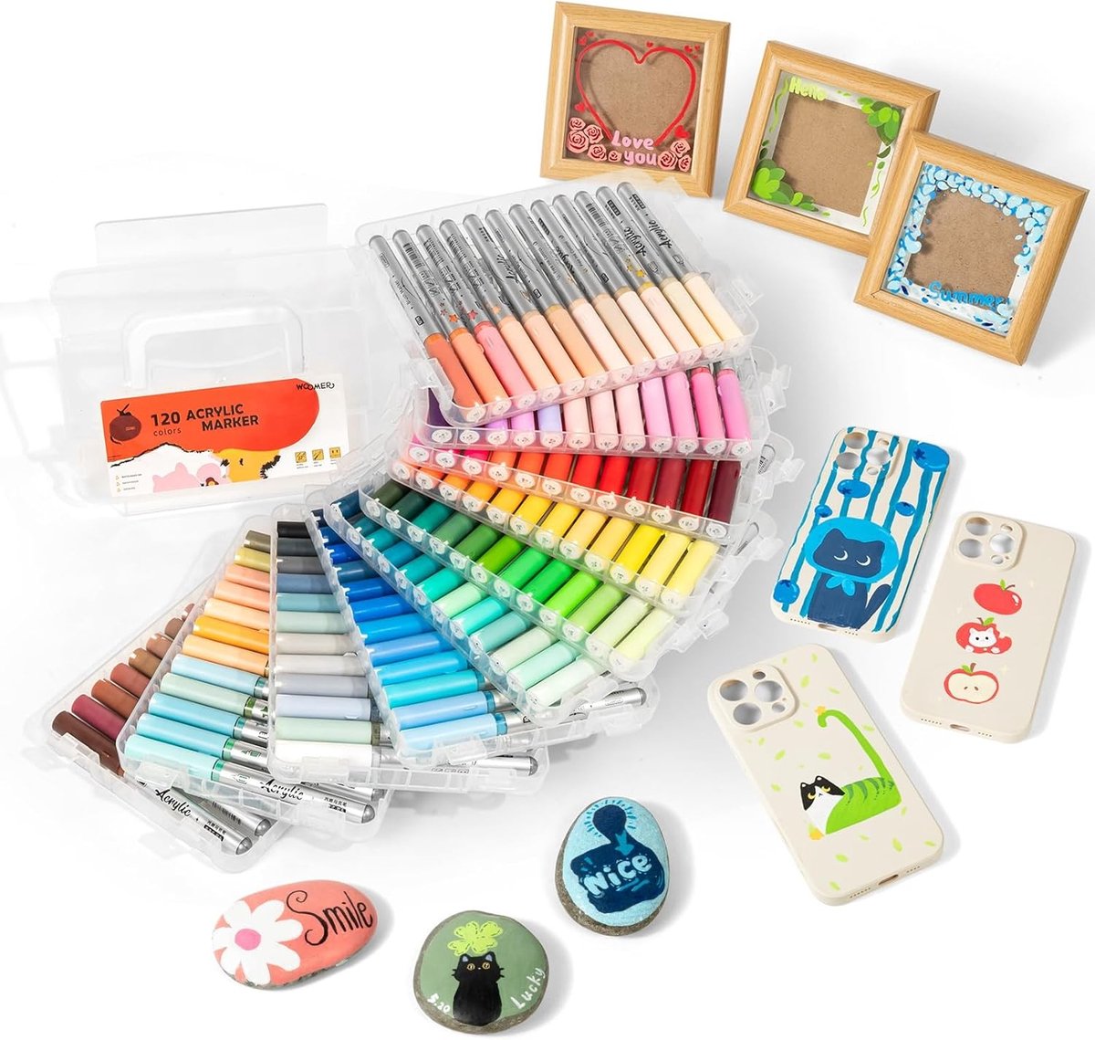 Acrylverf Marker Set - Multicolor - Borsteltip - Waterbasis - Voor Creatieve Kunstprojecten