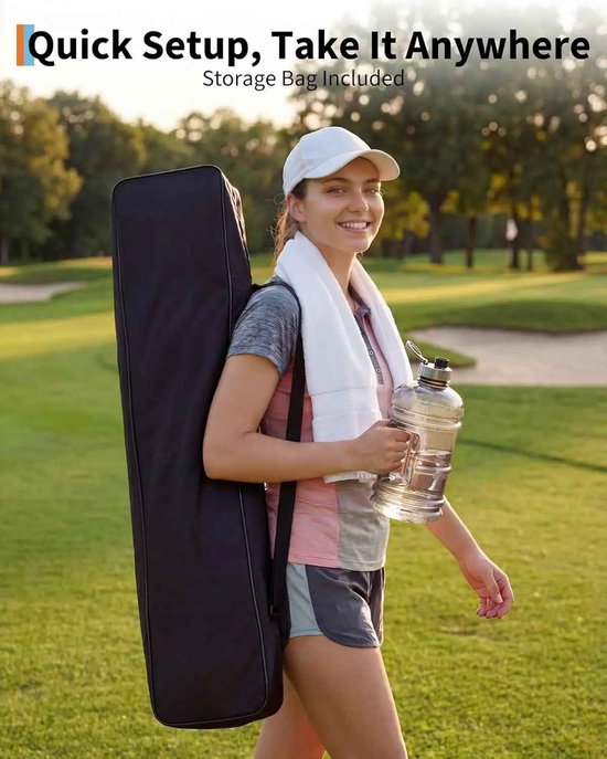 CORE Golf Oefennet - Groot Formaat - Draagbaar Golf Trainingsnet - Stabiel Oefennet voor Binnen en Buiten - Inclusief Opbergtas en 4 Haringen - Golf Trainingshulp voor Thuisgebruik - 305x93x217cm - Zwart/Rood van core — afbeelding 5