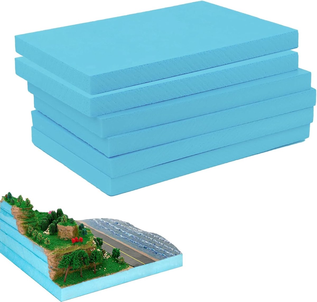 Hard Foam Board voor DIY Creaties - 6 Stuks Styrofoam Platen voor Landschapsmodellering (30x20x2cm)