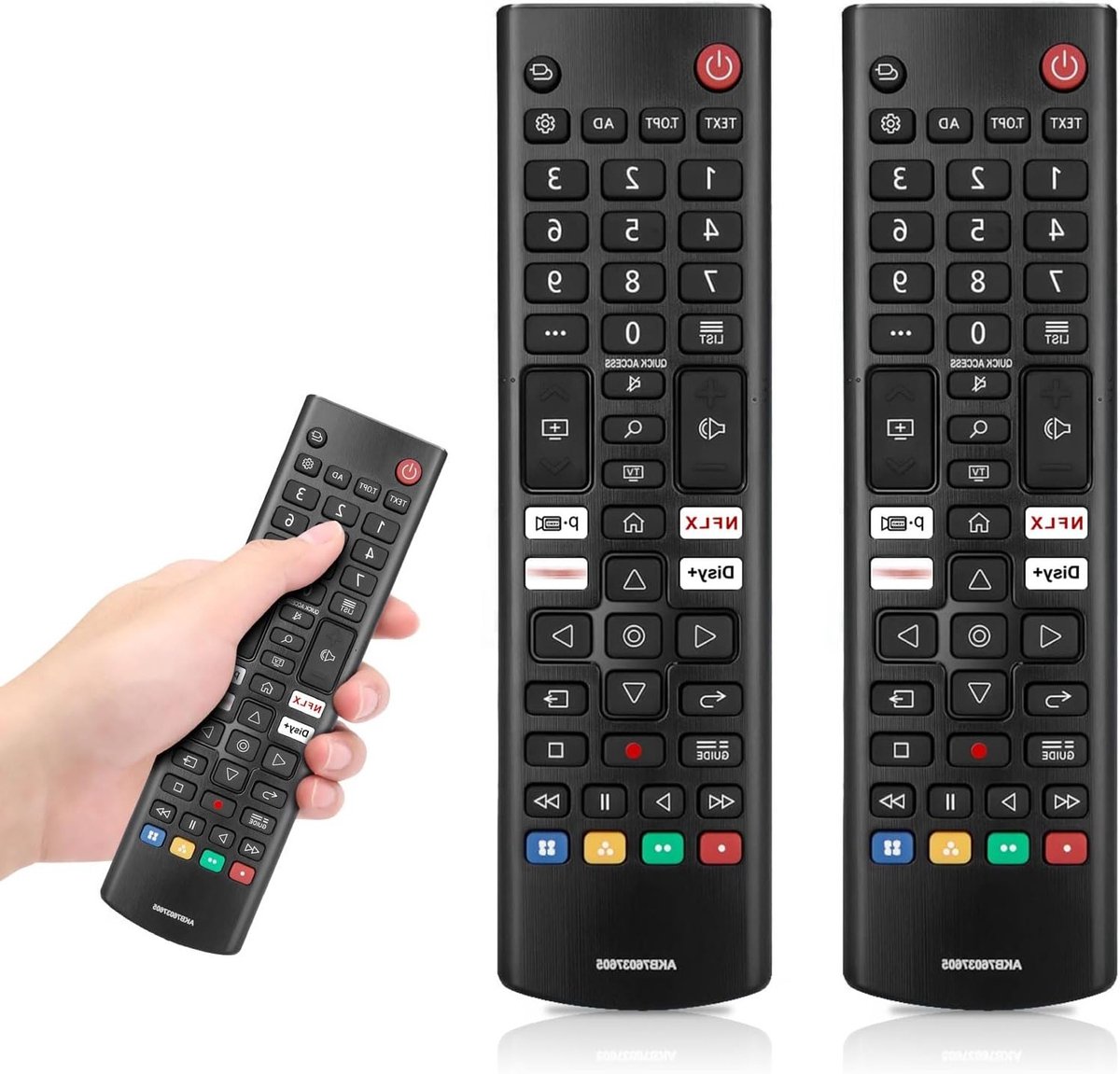 Universele Afstandsbediening - Vervangende Bediening - TV Zenders Selecteren - Met Streaming Sneltoetsen - 40 Voet Bereik - Zwart