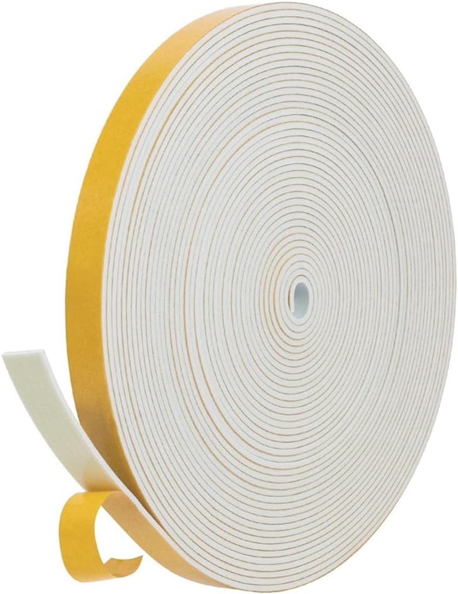 Zelfklevende schuimafdichtingsband 12 x 1,5 mm - 10 meter rol voor ramen, deuren en isolatie, geluiddemping en energiezuinigheid