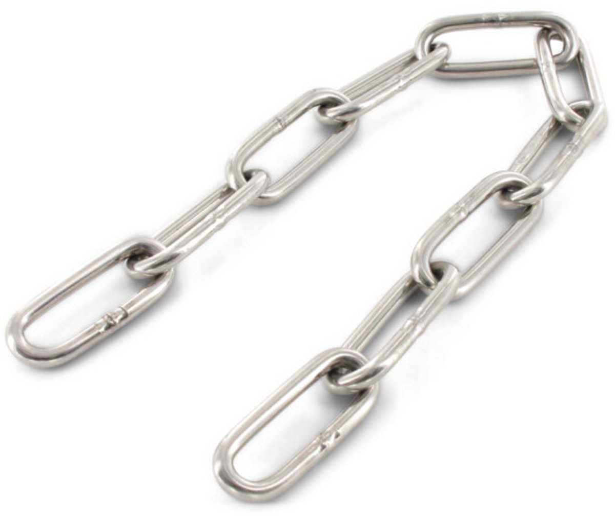 (1 METER) KETTING 4MM LANGSCHALMIG (RVS-A4) (AISI 316) DIN 763