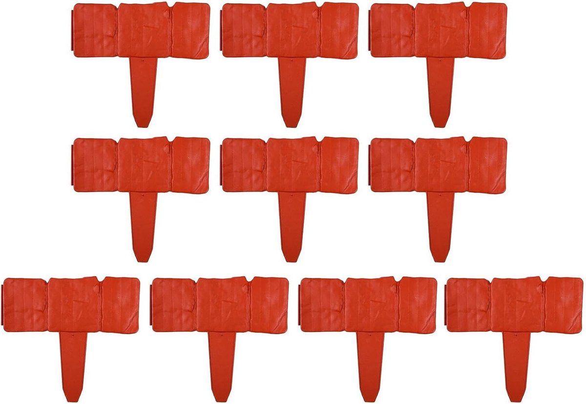 Kunststenen Borderrand - Tuinranden Set - Landschap Vormgeven - Realistische Steenlook - 10 Delig - Rood