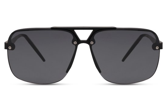 EcoLine - Piloot - Zonnebril - 6580 - Unisex - RVS Zilver - Recycled rPMMA-L - Lens Zwart - 100% UV400 - Cat.3 - Hoesje & Lensdoekje van EcoLine — afbeelding 2