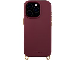 Selencia Coque - Compatible avec iPhone 16 Pro Max - Rivièra compatible avec MagSafe Coque arrière avec crochets amovibles - Bold Burgundy