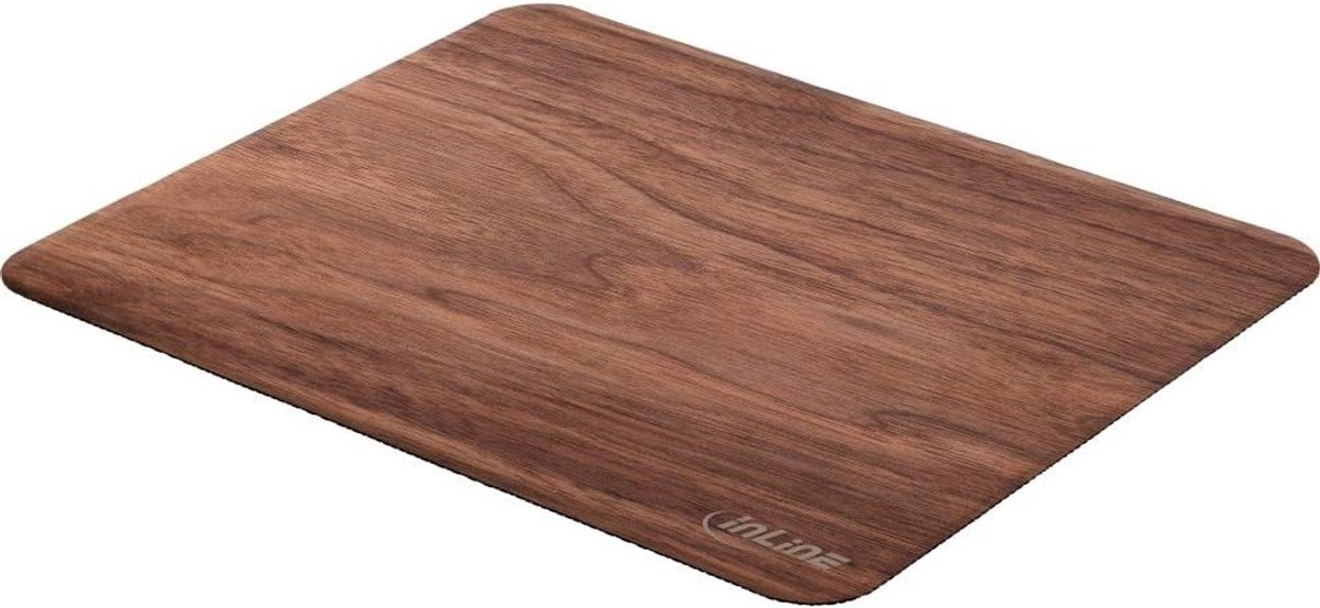 55477W WoodPad, Echt Houten Muismat, Walnoot, 240x200mm