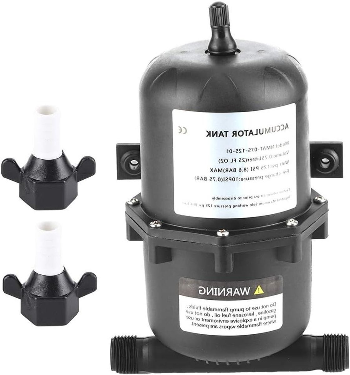 Waterpomp Accumulatortank - Druksysteem Tank - Stabiel Watertransport - Geluidsarme Werking - 075L Capaciteit - Zwart
