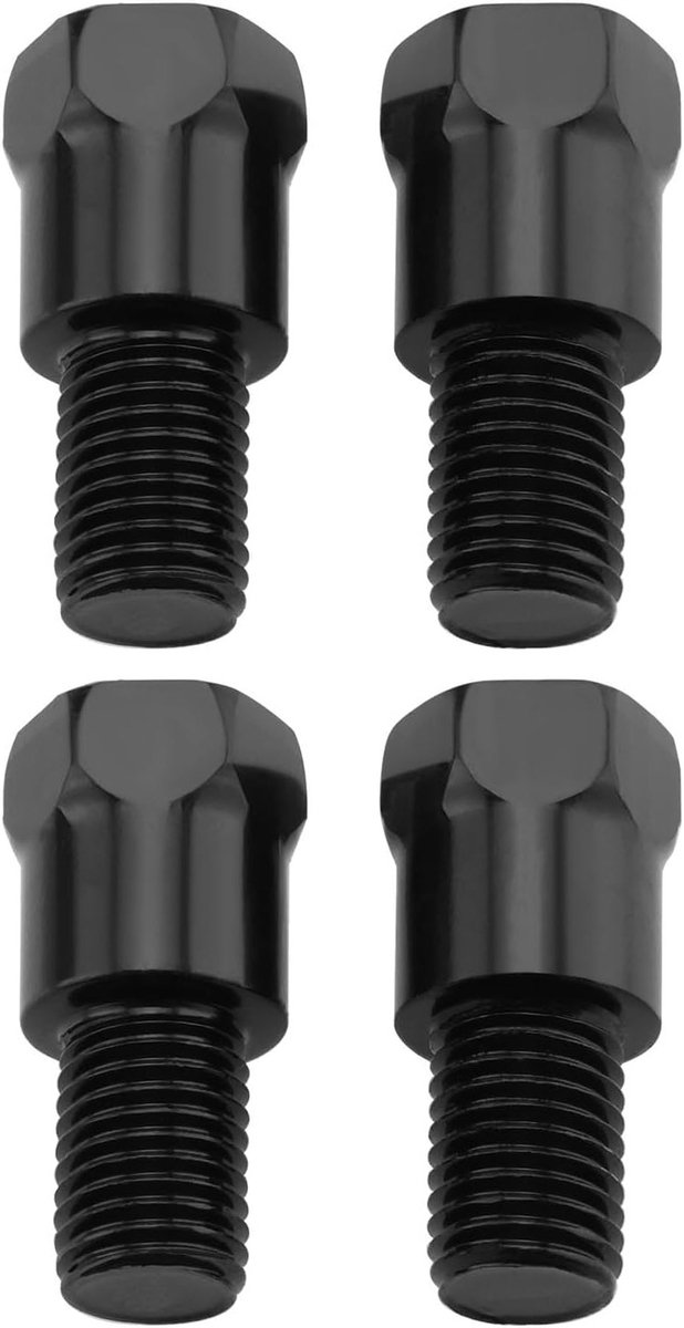 Set van 4 M10 32mm Motorfiets Spiegelmontage Adapters met Hoogteverstelling en 10mm Schroefdraad voor Motorrijders