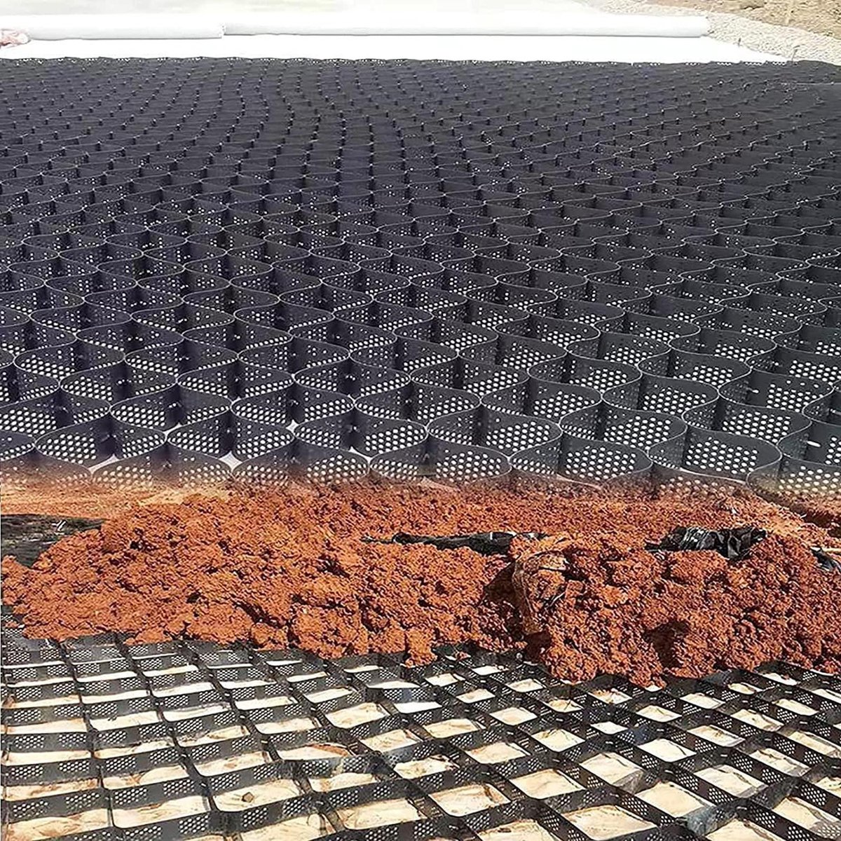 Grindrooster Bestrating - Bodemstabilisatie Grid - Opritten Stabiliseren - Hoge Druk Weerstand - 3x5 Meter - Zwart