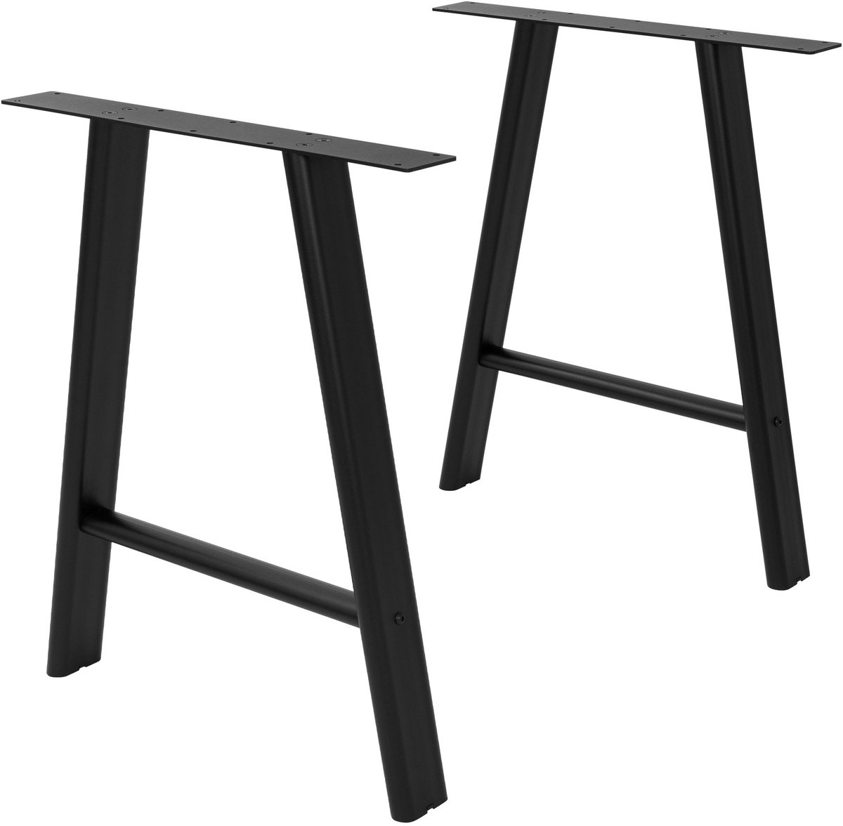 ml-design Tafelpoten metaal zwart 2 delige set stalen meubelpoten a-vorm tafelonderstel serie, weerbestendig onderstel 60x72 cm plat voor eettafel en bureau robuuste metalen poten voor doe het zelf meubels moderne eettafelpoten voor tuintafel buiten