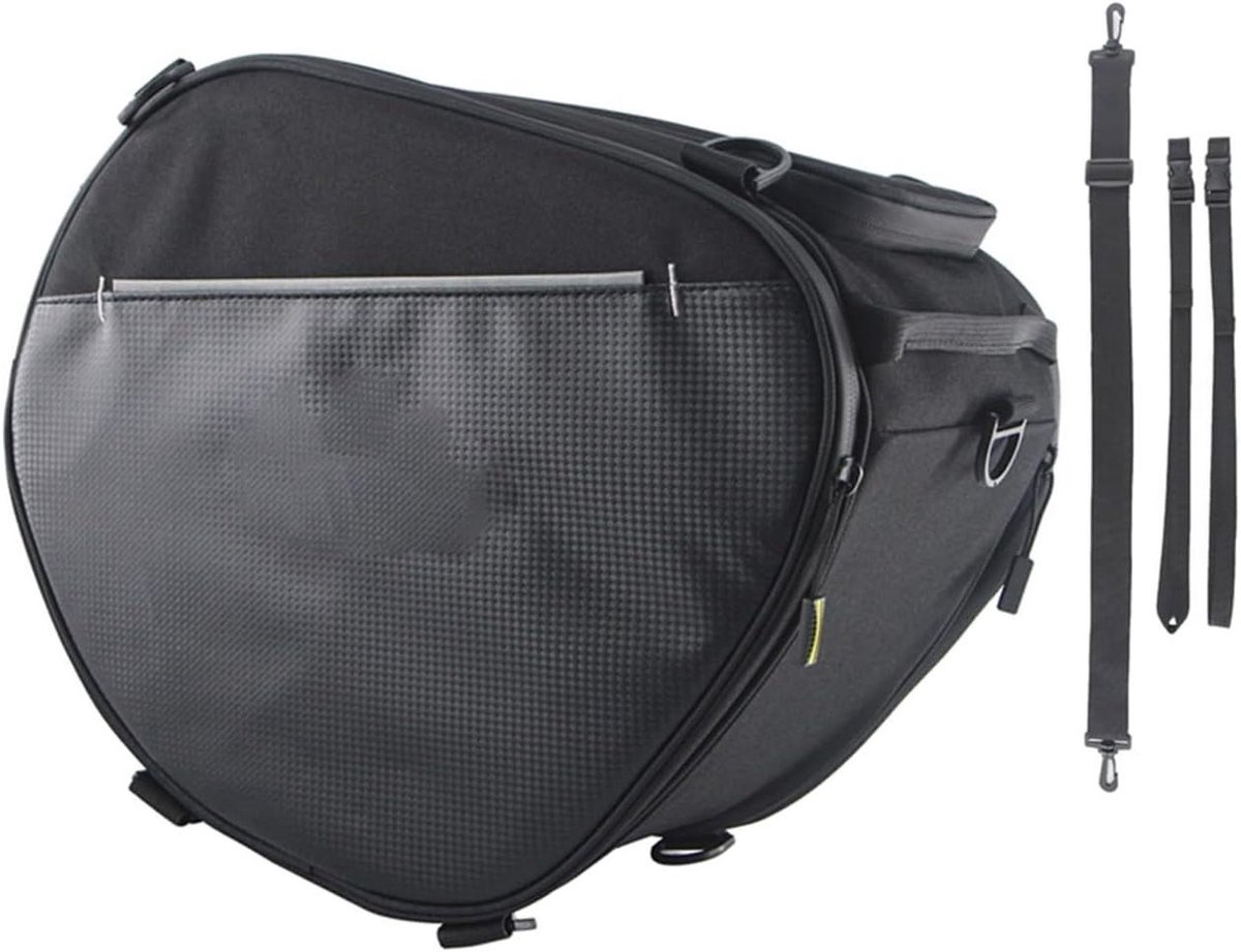 Motorfiets Tunnel Tas - Scooter Bagage - Motor Rijden - Waterdicht Oxford Doek - 600 g - Zwart