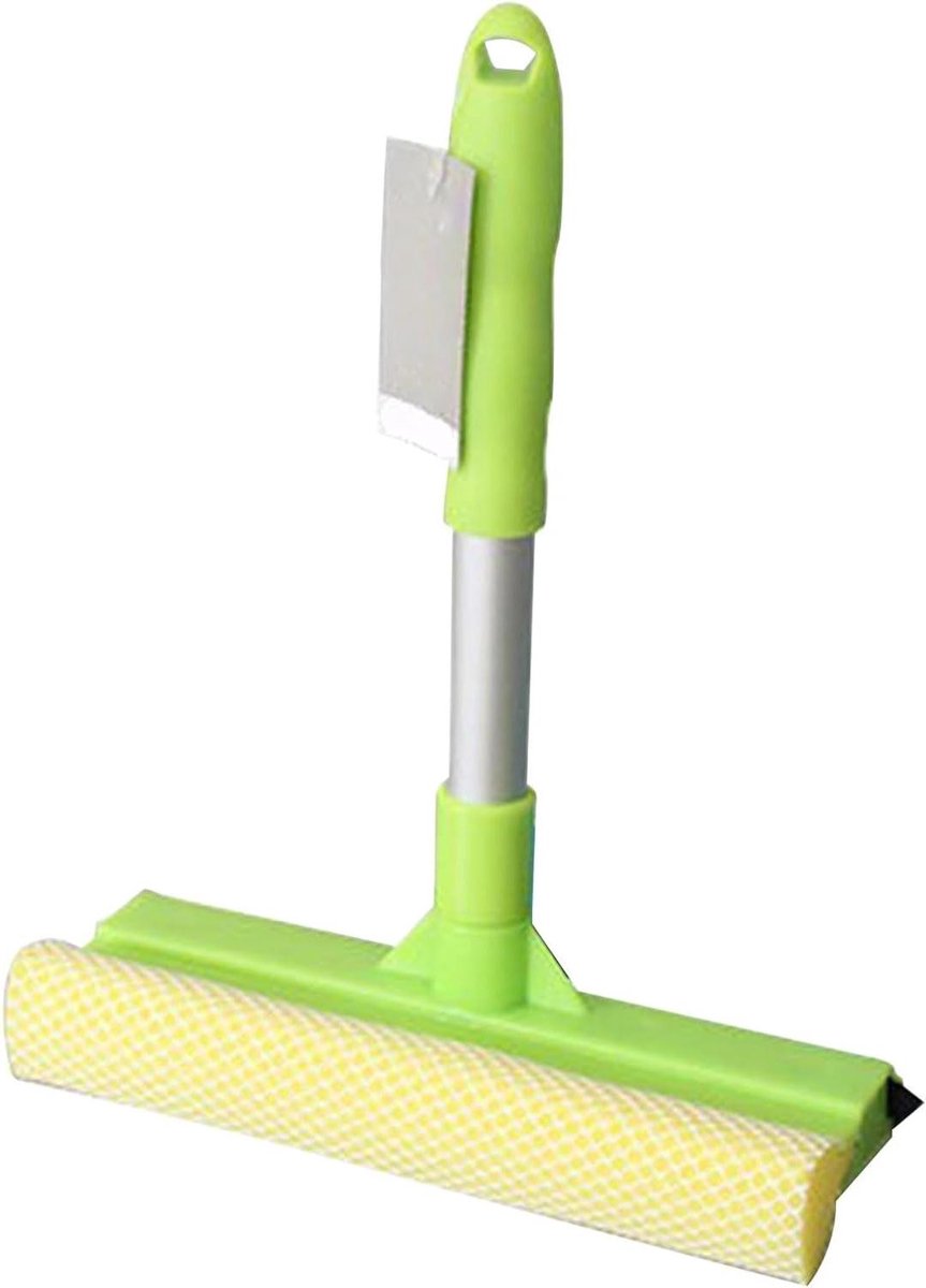 Glaswisserreiniger Schraper - Raamtrekker Spons - Ramen Reinigen - 2-in-1 Design - 28 cm Breed - Groen