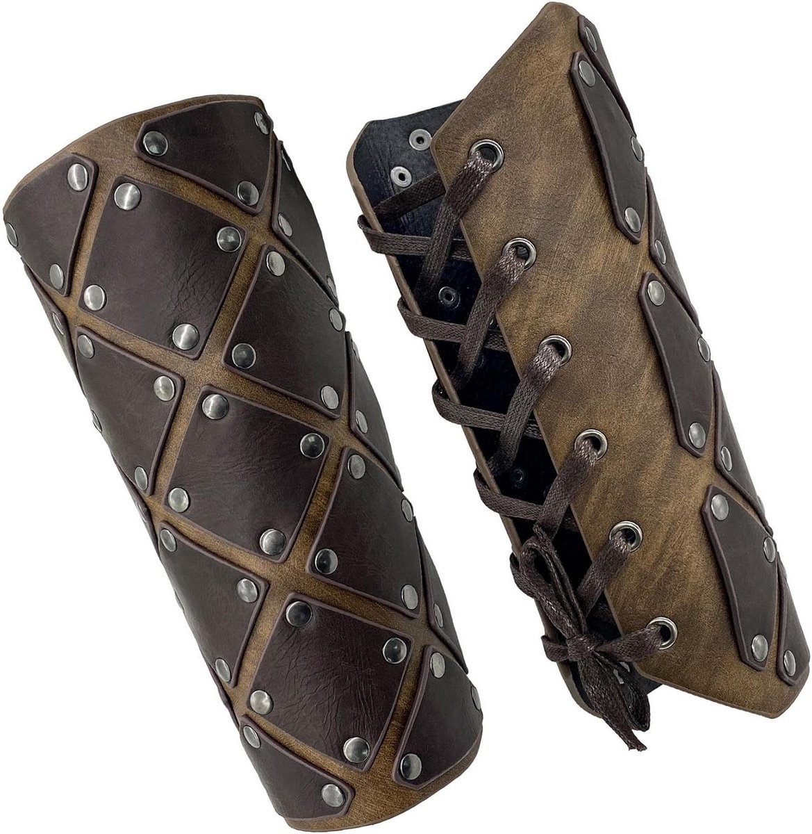 Medieval Arm Guards voor LARP, Vintage Knight Bracers van Faux Leer, Bescherming voor Rollenspellen en Cosplay