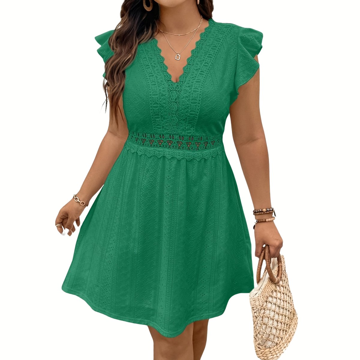 Currero Zomerjurk Dames Zomerjurken Volwassenen Vrouwen Midi Jurk Ibiza Stijl Sundress Dress M Groen