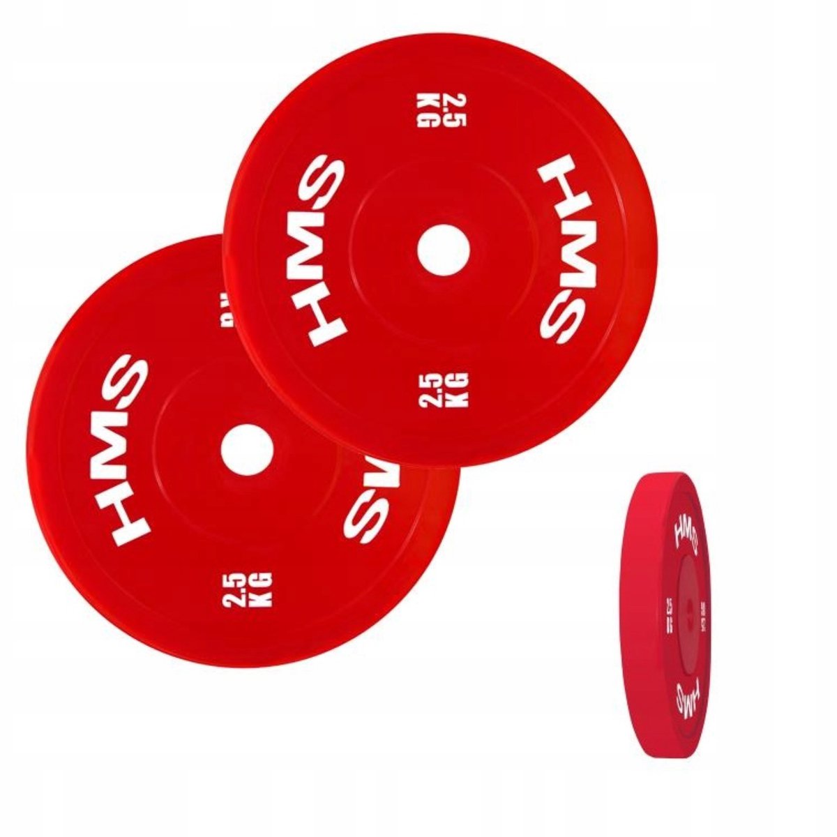 Merkloze Olympische Bumper Schijven 2 x 2.5 kg - Rood
