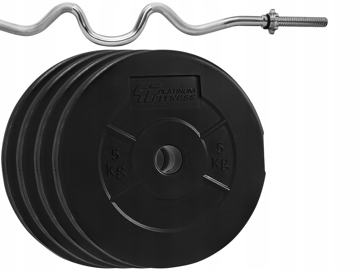 26kg Halterschijven Set met gebogen stang - 120cm
